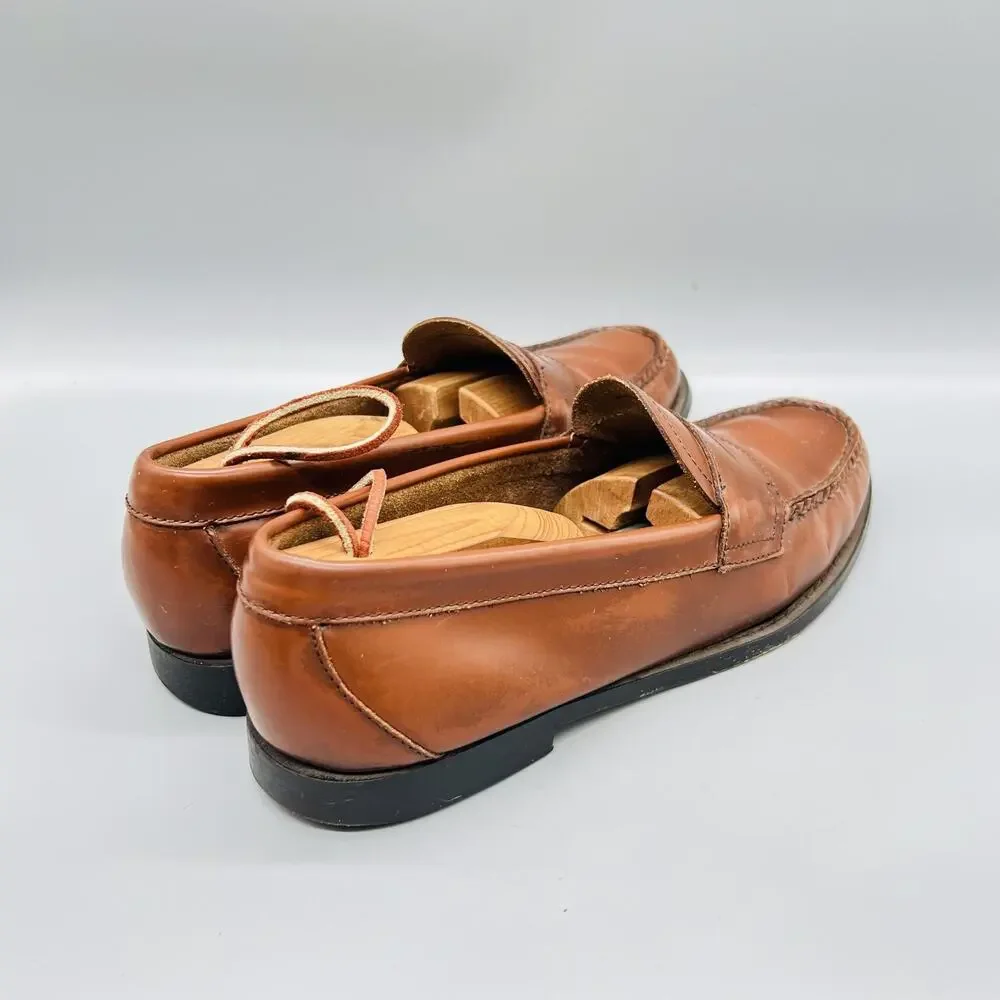 GH Bass & Co Shoes Men 8.5 Brown Leather Weejuns Penny Loafers Casual Comfort